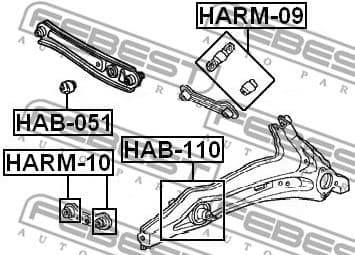 Mounting, control/trailing arm HAB-051 - image 2