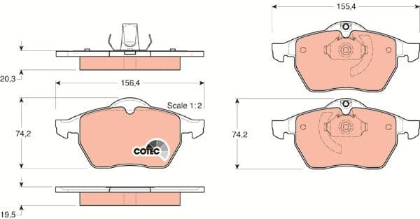 Brake Pad Set, disc brake COTEC GDB1271 - image 3