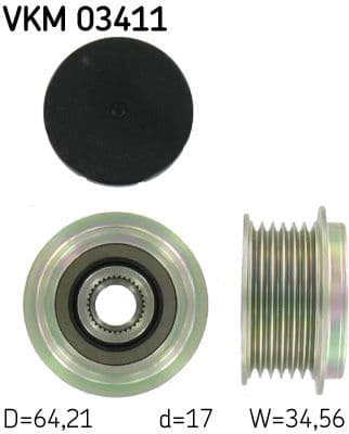 Alternator Freewheel Clutch VKM 03411 - image 2