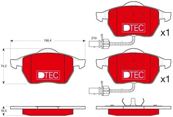 Brake Pad Set, disc brake DTEC COTEC GDB1307DTE - image 2