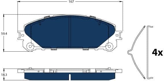 Brake Pad Set, disc brake ELECTRIC BLUE GDB3484BTE - image 2