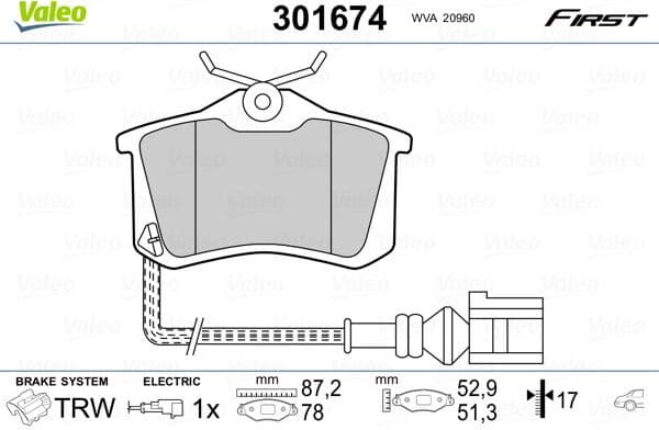 Brake Pad Set, disc brake ESSENTIAL 301674