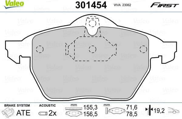 Brake Pad Set, disc brake ESSENTIAL 301454