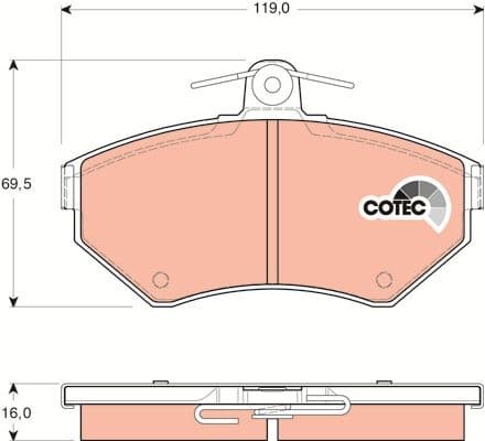 Brake Pad Set, disc brake COTEC GDB1437 - image 4