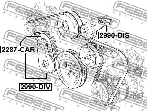 Belt Tensioner, V-ribbed belt 2990-DIV