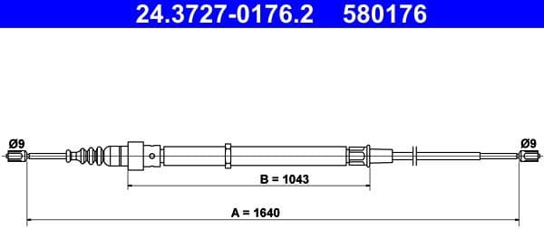 Cable Pull, parking brake 24.3727-0176.2