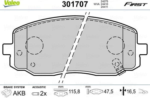 Brake Pad Set, disc brake ESSENTIAL 301707
