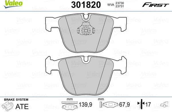Brake Pad Set, disc brake ESSENTIAL 301820