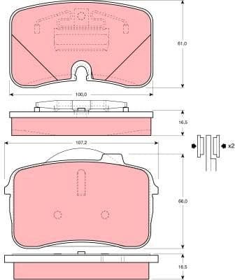 Brake Pad Set, disc brake GDB961 - image 2