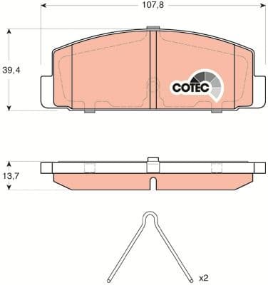 Brake Pad Set, disc brake COTEC GDB3311 - image 3