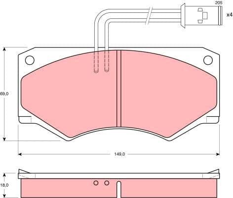 Brake Pad Set, disc brake GDB390 - image 2