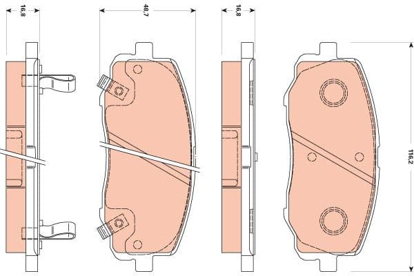 Brake pads rear, Top Quality GDB3510 - image 3