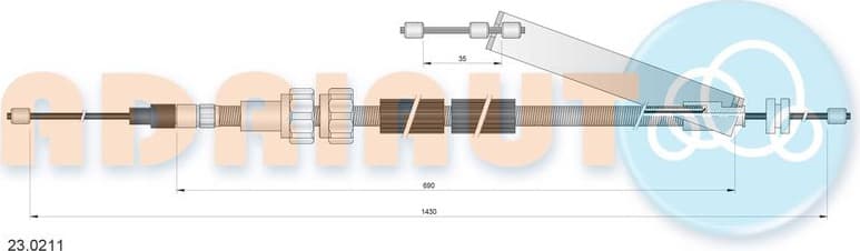 Cable Pull, parking brake 23.0211