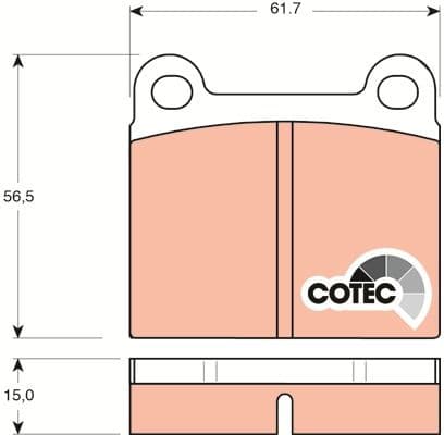 Brake Pad Set, disc brake COTEC GDB101 - image 3