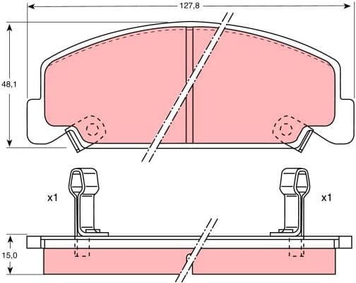 Brake Pad Set, disc brake GDB764 - image 2