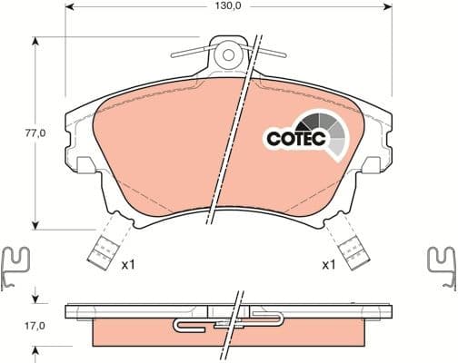 Brake Pad Set, disc brake COTEC GDB1313 - image 4