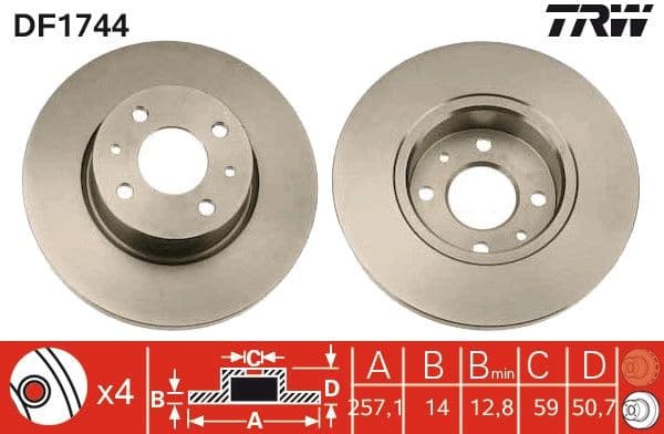 Brake Disc DF1744 - image 3