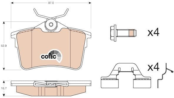Brake pads rear, Top Quality GDB1799 - image 3