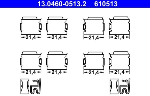 Accessory Kit, disc brake pad 13.0460-0513.2