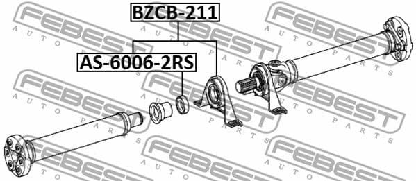 Bearing, propshaft centre bearing BZCB-211 - image 2