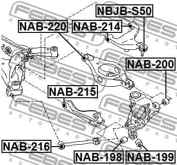 Mounting, control/trailing arm NAB-214 - image 2