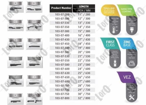 Wiper Blade LORO 103-07-530 - image 2