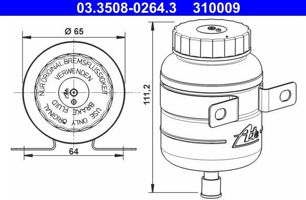 Fluid Reservoir, brake fluid 03.3508-0264.3