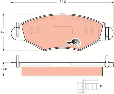 Brake Pad Set, disc brake COTEC GDB1500 - image 4