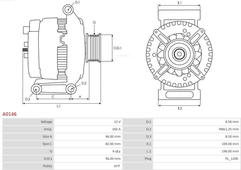 Alternator AS A0146 - image 5