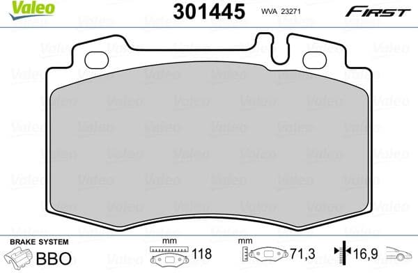 Brake Pad Set, disc brake ESSENTIAL 301445