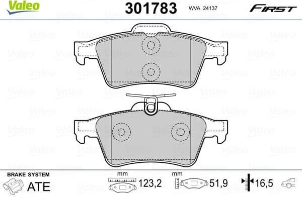 Brake Pad Set, disc brake ESSENTIAL 301783