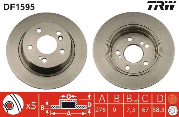 Brake Disc DF1595 - image 3