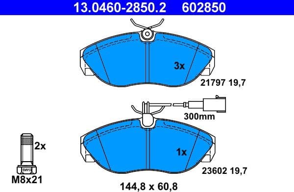 Brake Pad Set, disc brake 13.0460-2850.2
