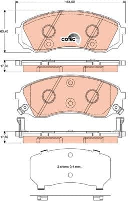 Brake Pad Set, disc brake COTEC GDB3448 - image 3