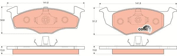 Brake Pad Set, disc brake COTEC GDB1306 - image 3