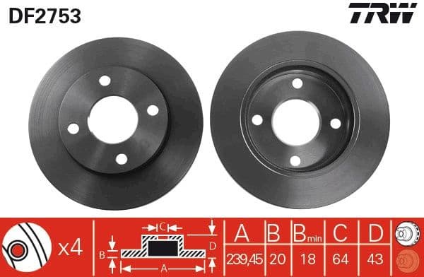 Brake Disc DF2753 - image 3