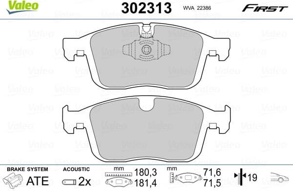 Brake Pad Set, disc brake ESSENTIAL 302313
