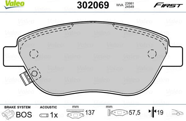 Brake Pad Set, disc brake ESSENTIAL 302069