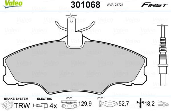 Brake Pad Set, disc brake ESSENTIAL 301068