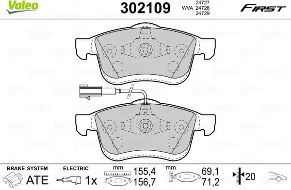 Brake Pad Set, disc brake ESSENTIAL 302109