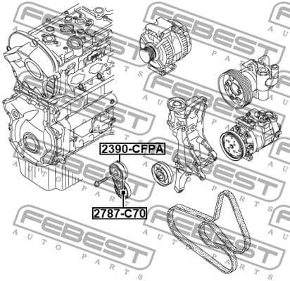 Belt Tensioner, V-ribbed belt 2390-CFPA - image 2