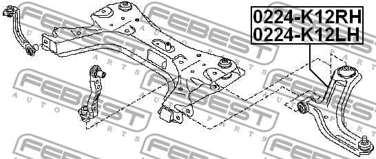 Control/Trailing Arm, wheel suspension 0224-K12LH - image 2
