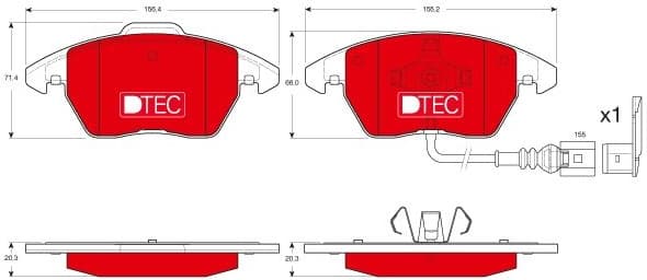 Brake Pad Set, disc brake DTEC COTEC GDB1550DTE - image 2