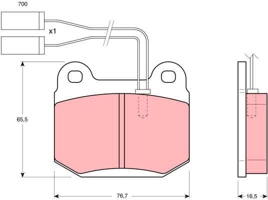 Brake Pad Set, disc brake GDB364 - image 2