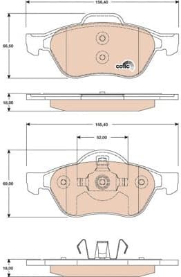 Brake Pad Set, disc brake GDB1787 - image 3