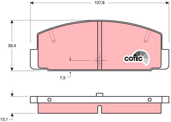 Brake Pad Set, disc brake COTEC GDB1027 - image 2