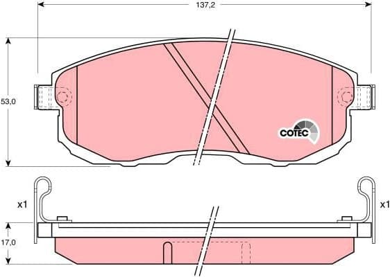 Brake Pad Set, disc brake COTEC GDB1003 - image 3