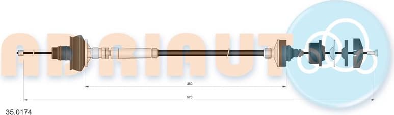 Cable Pull, clutch control 35.0174