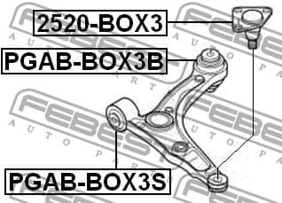 Mounting, control/trailing arm PGAB-BOX3S - image 2
