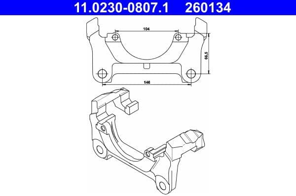 Bracket, brake caliper 11.0230-0807.1